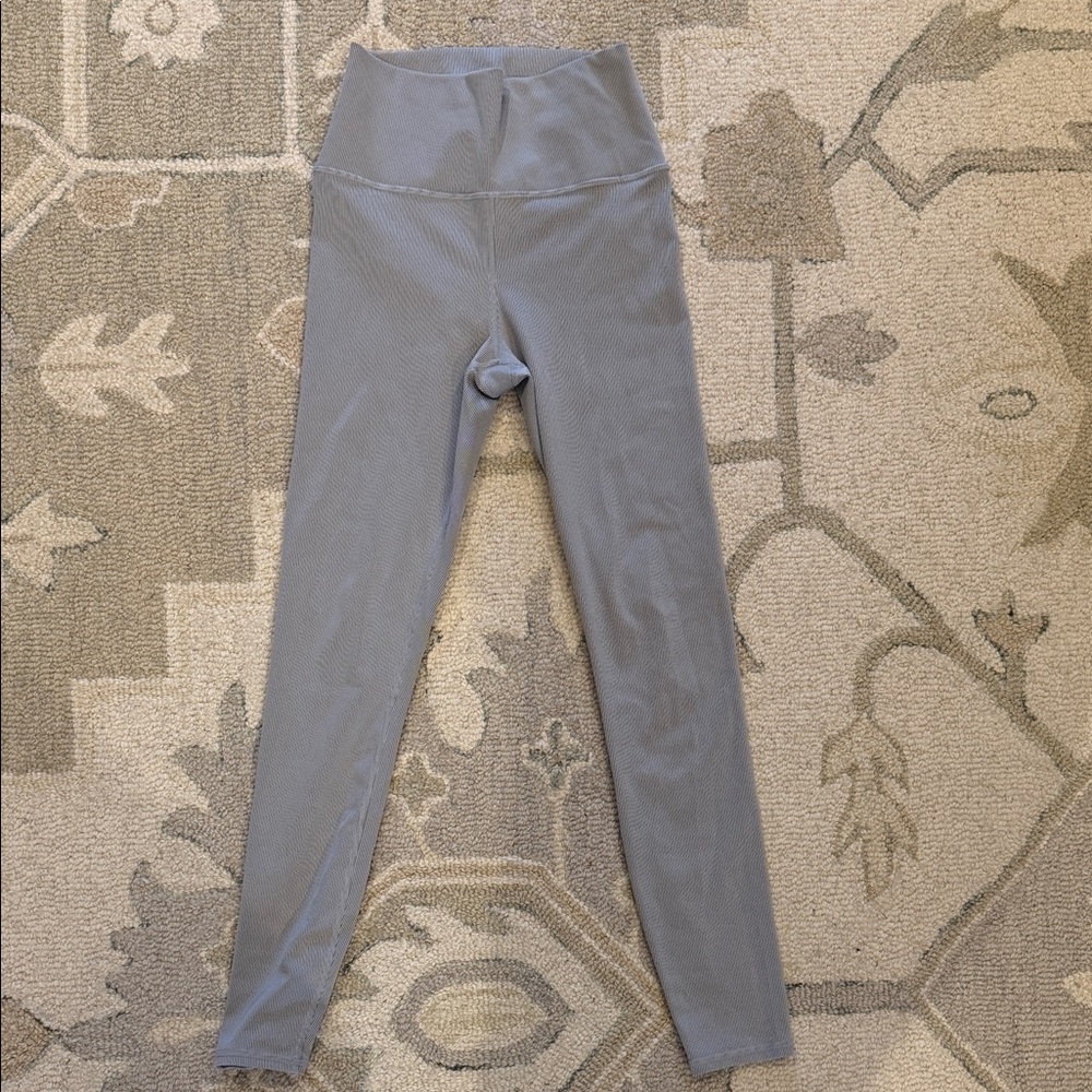 Vuori Ribbed High-Rise Leggings - Gray